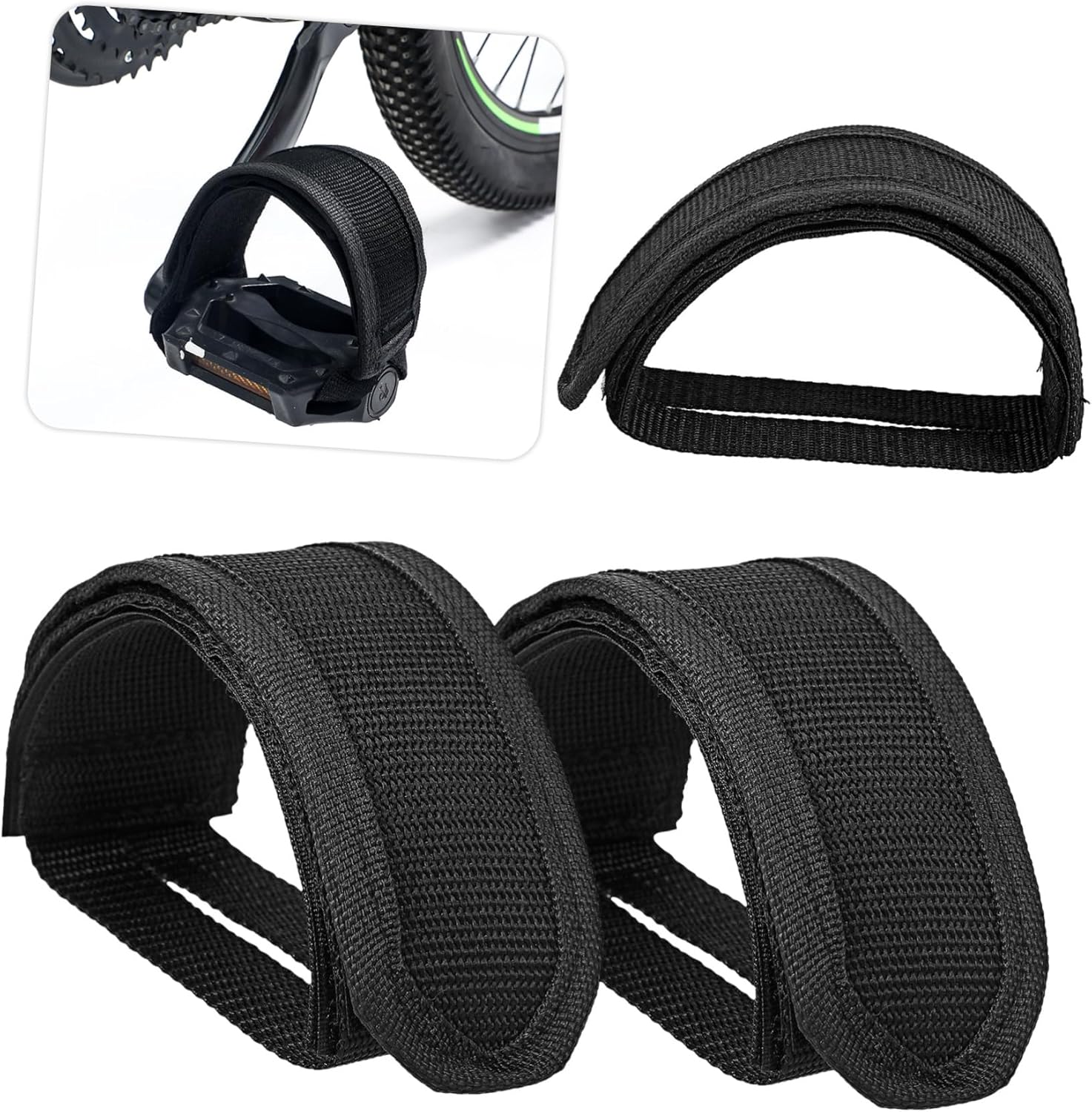 BESTonZON 2pcs Bike Accessories Pedal Toe Straps Exercise Bike Pedal Belts Cycling Toe Clips
