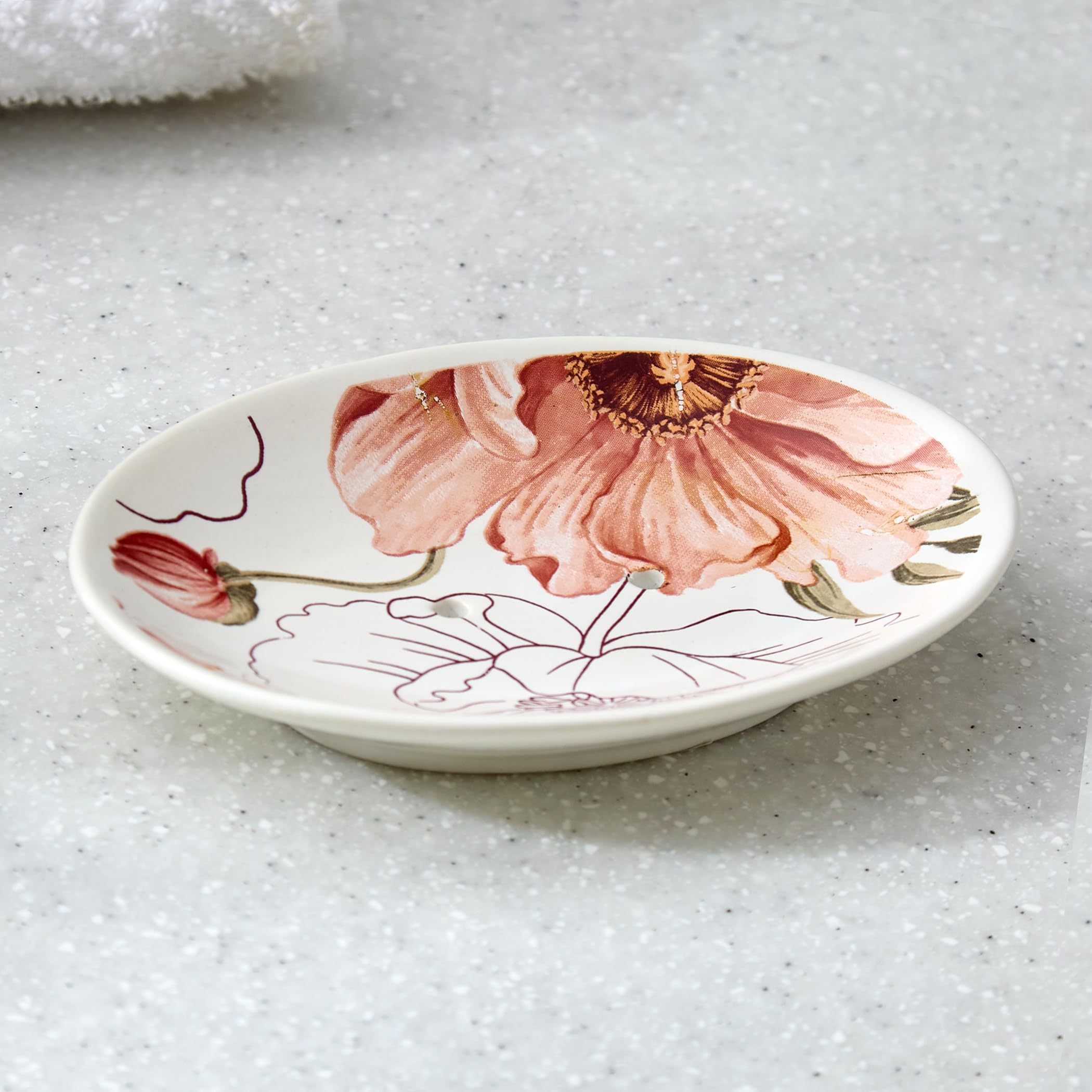 Home Centre Mekong Janett Ceramic Floral Print Soap Dish-image-24