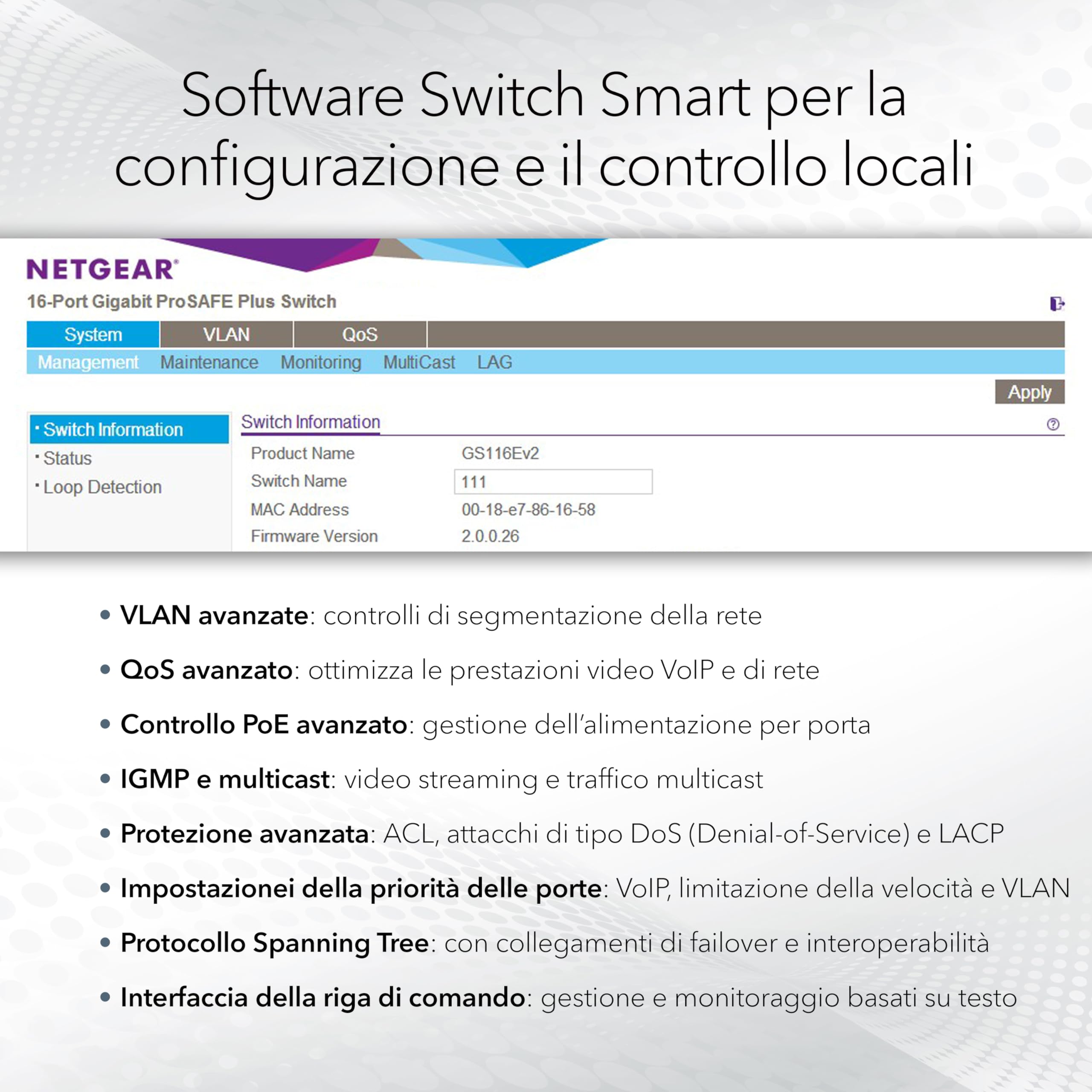 NETGEAR Switch Ethernet 28 Porte (GS728TP), Switch Poe Gigabit, Gestione Insight Cloud Opzionale, 24 Poe+ a 190 W, 4 Sfp Da 1G, Montaggio Desktop o su Rack