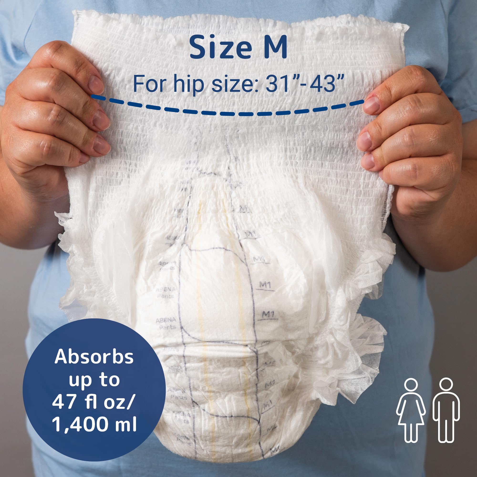 Jednorazowe chłonne pieluchy Abena Pants Premium M1 pudełko 6 opakowań - 90 warstw majtek