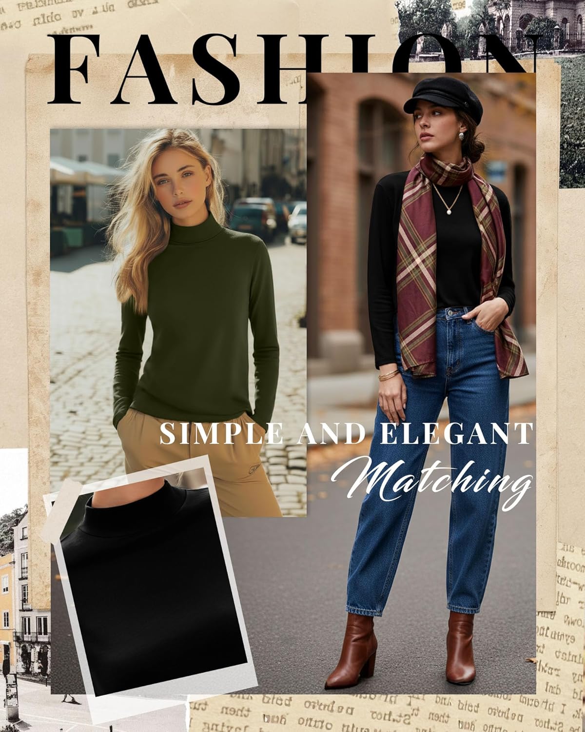 3 Pack Cotton Women's Mock Turtleneck Shirts Long Sleeve Mock Neck Tops Casual Pullover Basic Tees Undershirt - Image 6