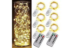 6 Pack Fairy Lights Battery Operated with Timer 2PCS Remote