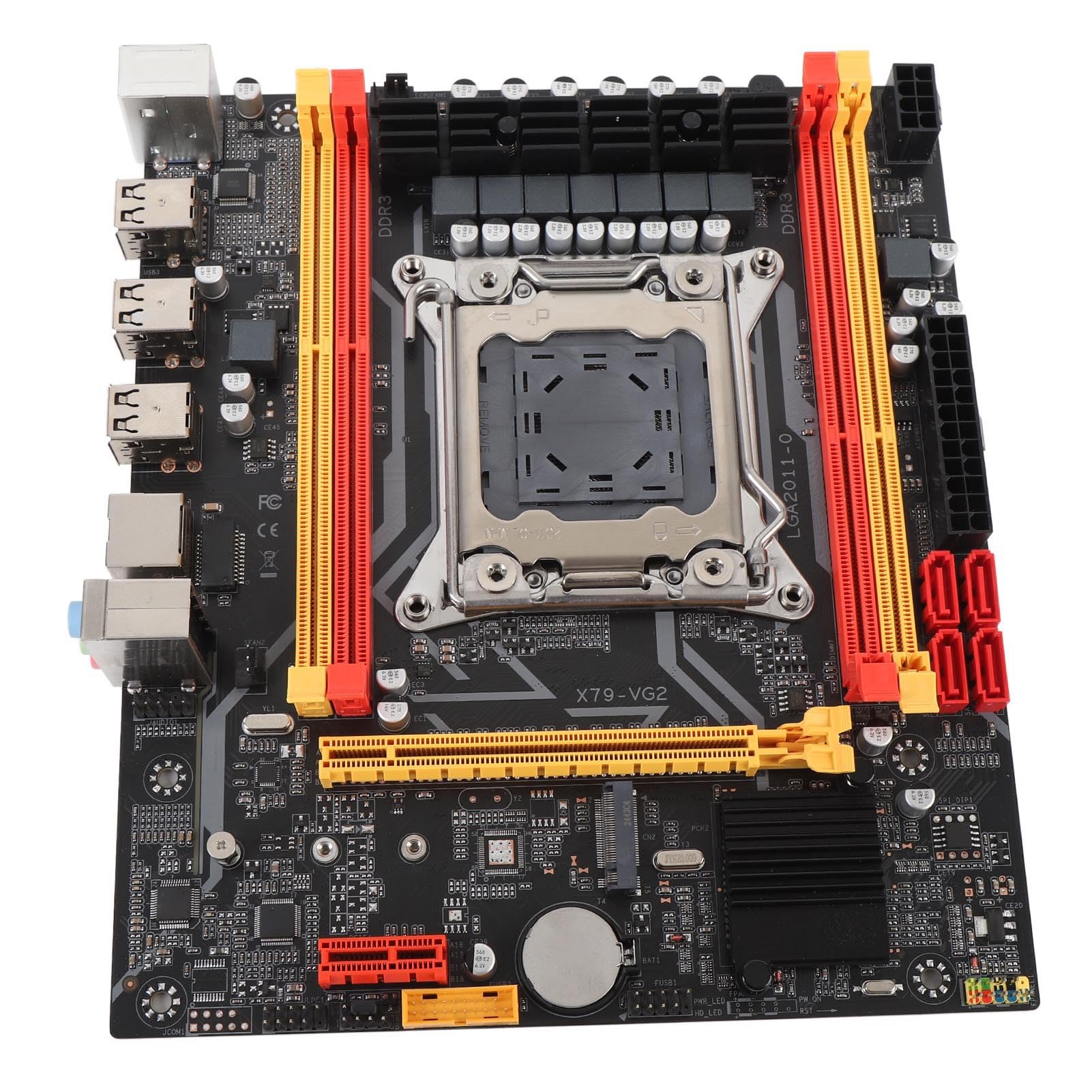Cuifati Placa Base LGA 2011 Gaming, Equipada con Chipset X79, 6 USB 2.0, 2 Canales de Ranura DDR3 RAM, Puerto M.2 para E5 V1, V2 y 3a 4a Generación para Procesadores de la Serie Core I7