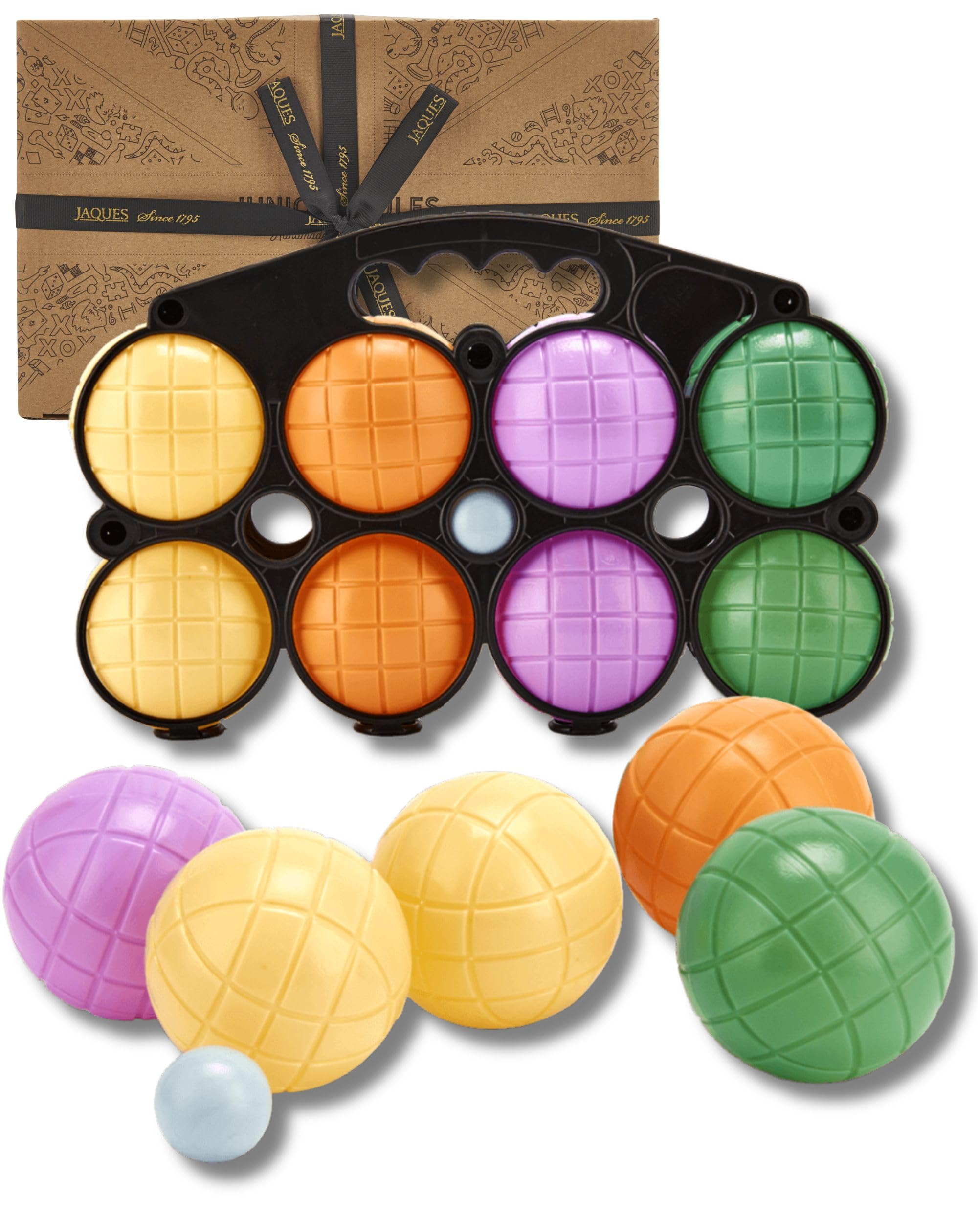 Jaques of London Junior Boules Set | Garden Boules Game with 8 Colourful Boules, Jack & Carry Case | Garden Games for Outdoor | Since 1795