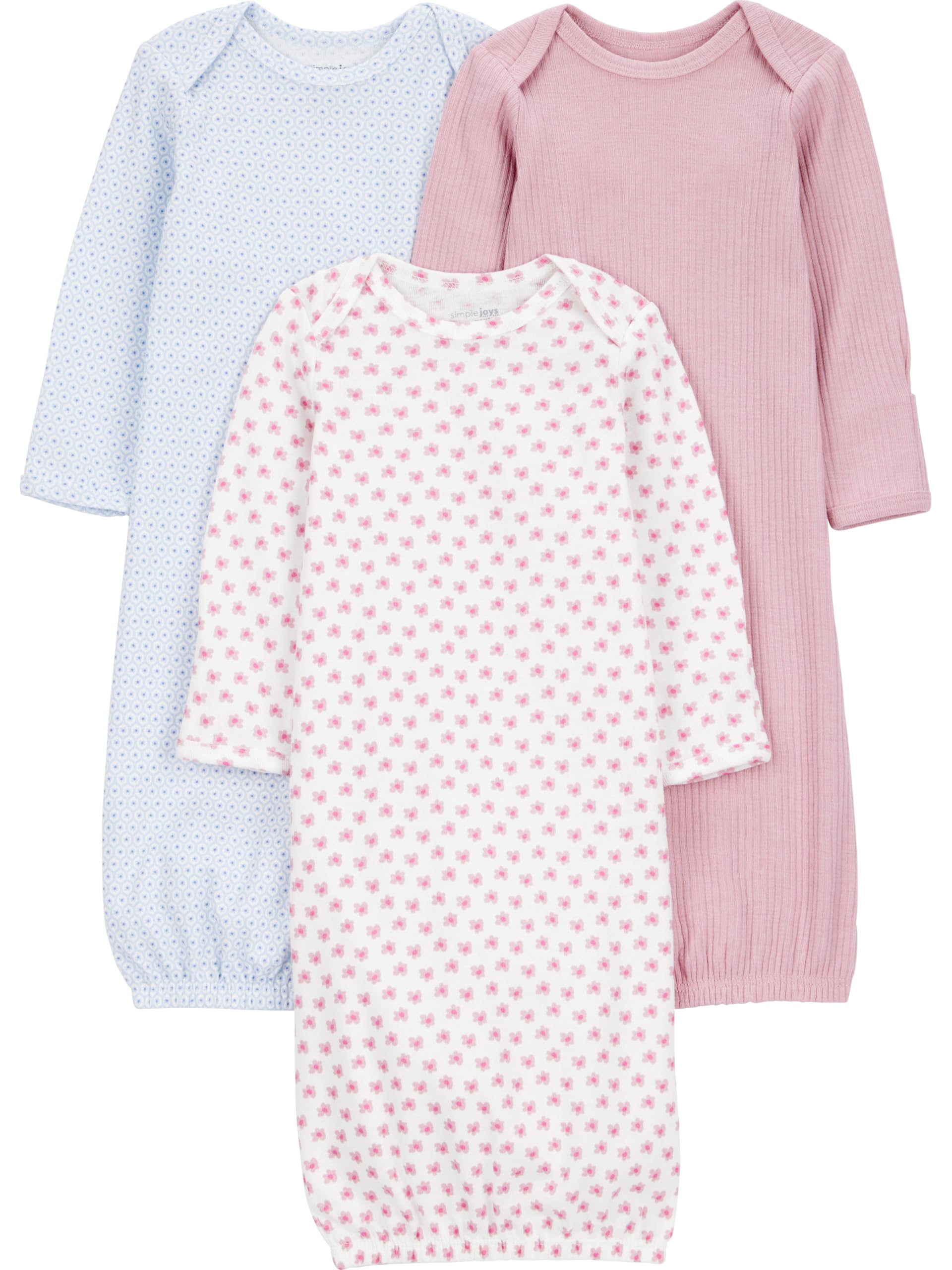 Simple Joys by Carter's Baby Girls' 3-pack Cotton Sleeper Gown