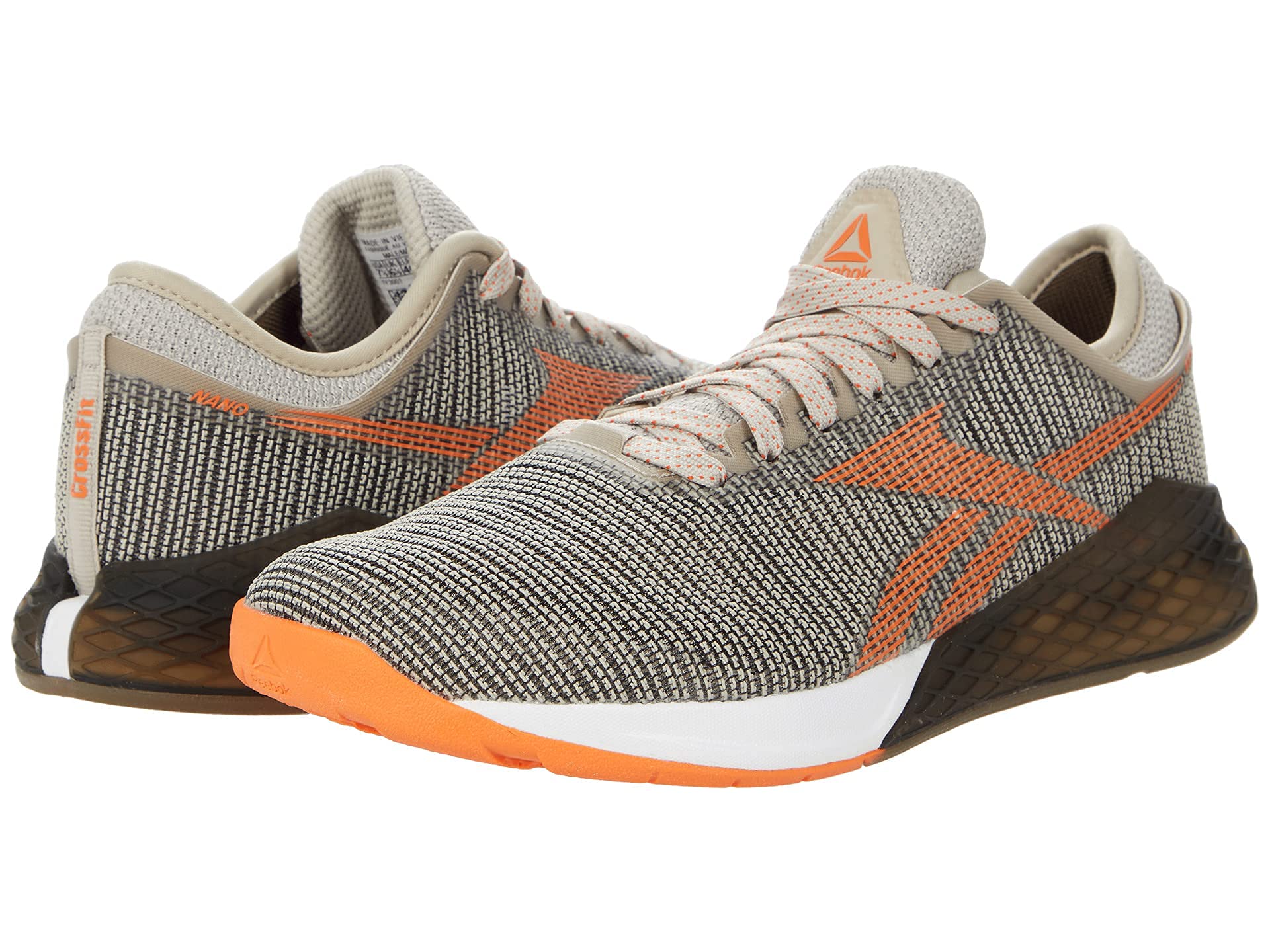 Reebok Men's Nano 9 Cross Trainer, Light Sand/Army Green/Fiery Orange, 14 M US