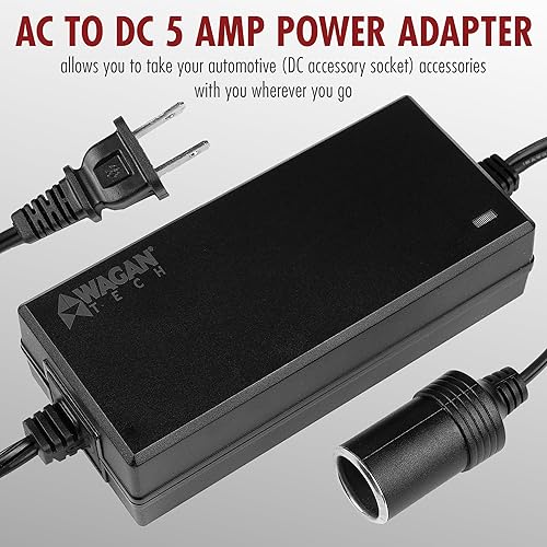 Miniatura 3 de Wagan EL9903 Adaptador de corriente de CA a CC 5A 60W Convertidor de potencia 110V CA a 12V CC Adaptador de enchufe de encendedor de cigarrillos