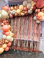 Vista 6 de Globos retro color rosa rubor, 60 globos de color oro rosa de 12 pulgadas, globos de color rosa melocotón polvoriento para cumpleaños, baby shower