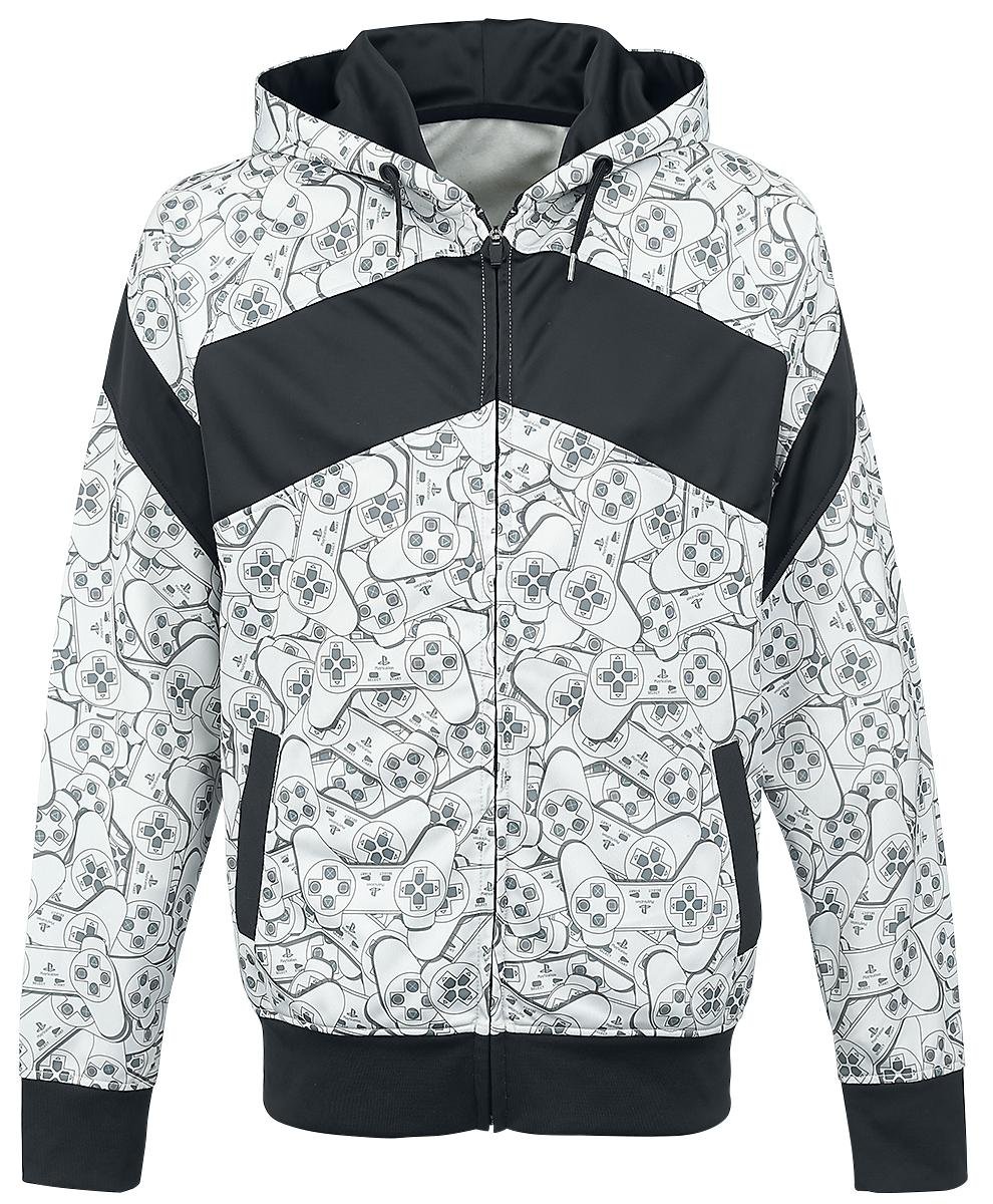 Playstation Controller All Over Sudadera con Capucha Hombre