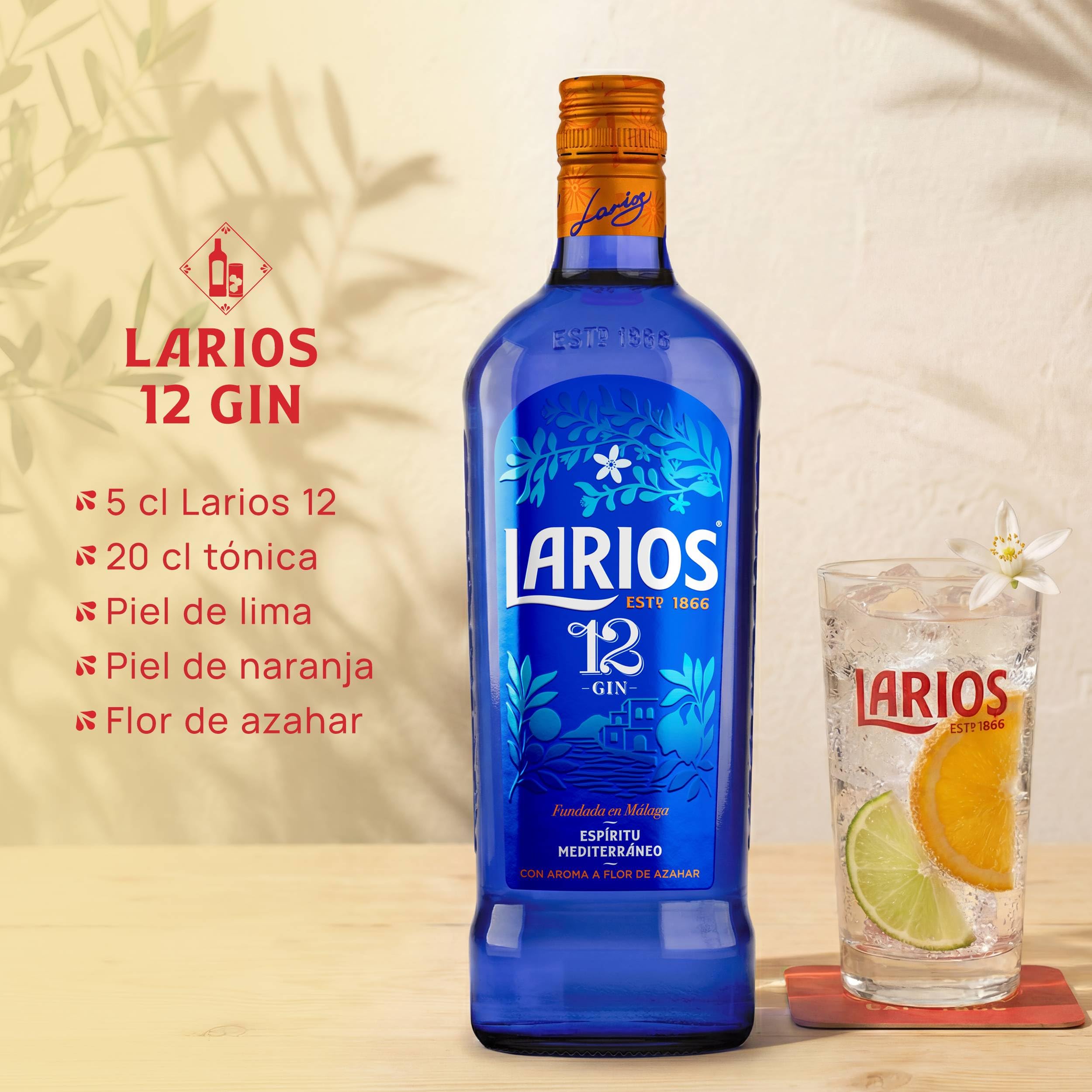 Larios 12 Ginebra Premium Mediterránea 70cl
