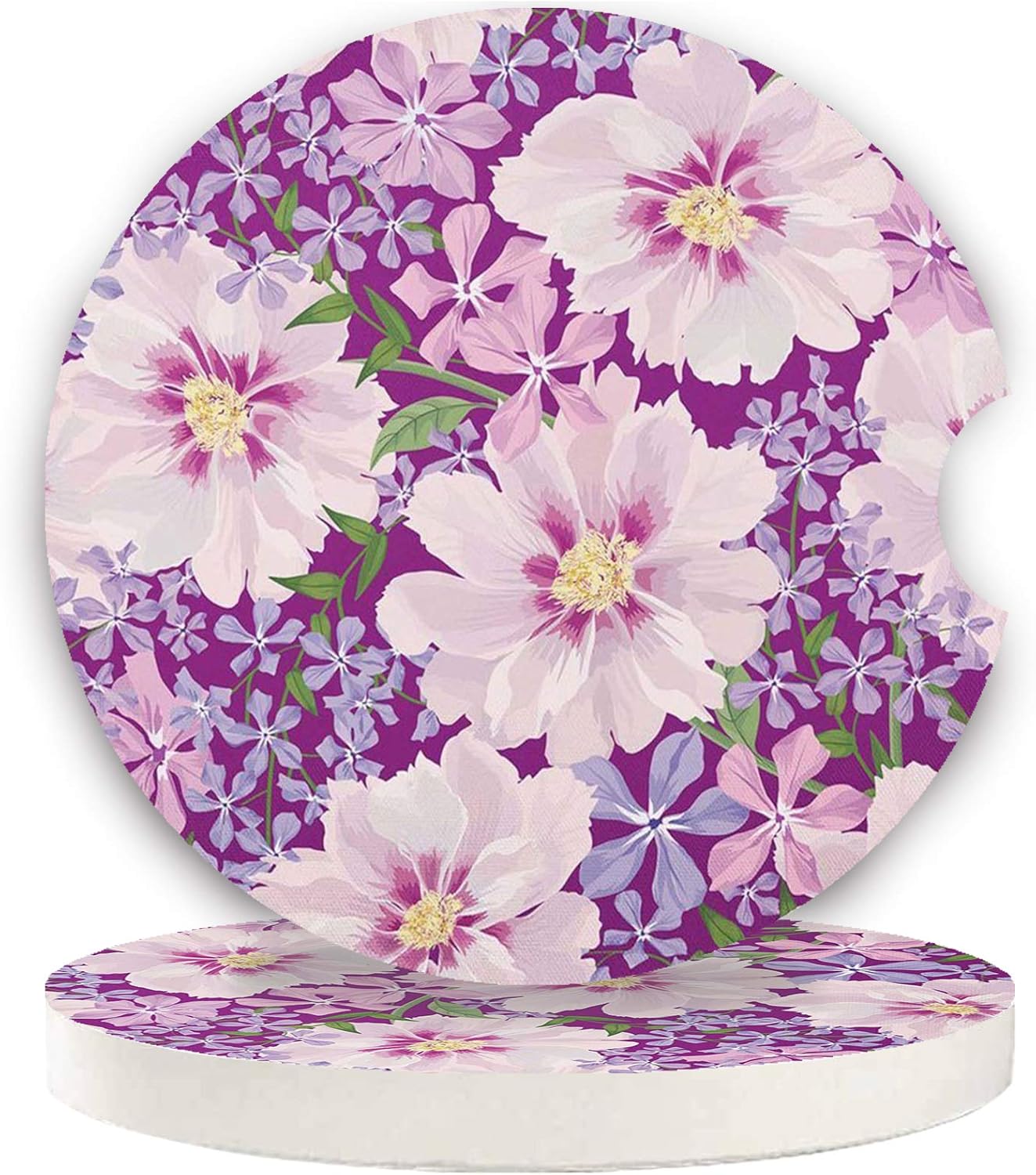 Small 2.56" Absorbent Car Coasters 2 Pack