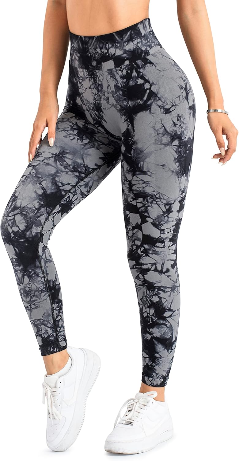 A AGROSTE Women Seamless Workout Leggings with Pockets Scrunch Butt Lifting Gym Leggings High Waisted Yoga Pants - Image 2