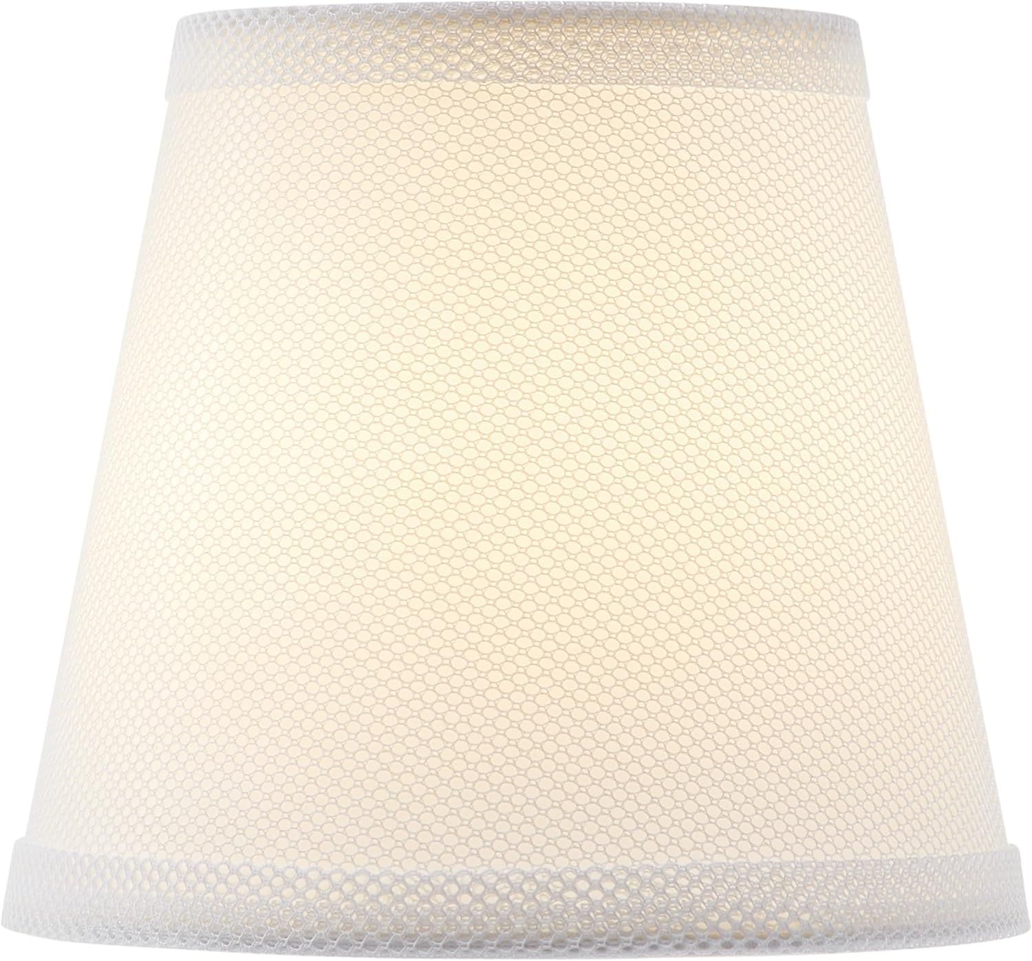 Aspen Creative 51027-5,Hardback Empire Transitional Clip-On Chandelier Shade/Network Fabric in White,4"Top x 6"Bottom x 5.5" Slant,Set of 5