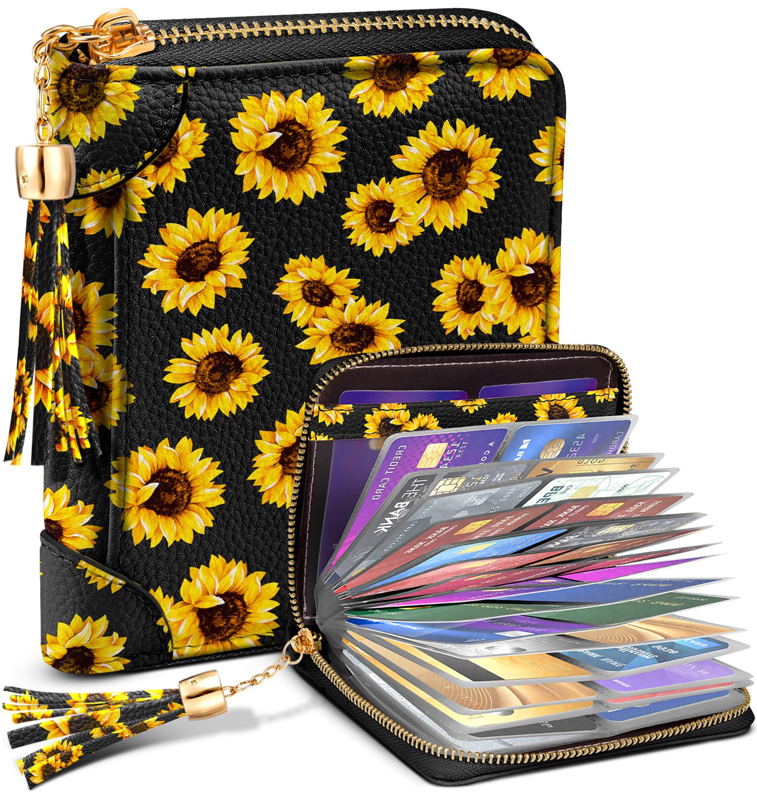 Bistup 【40 Slots Credit Card Holder for Women Girls Cute RFID Blocking Card Organizer Leather Cardholder Protector for Lady Female Large Capacity Size