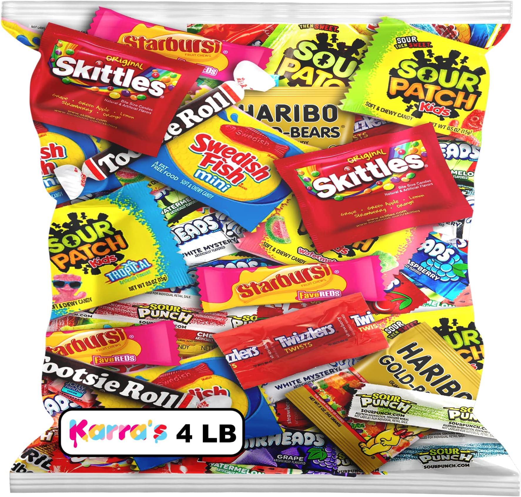 Bulk Candy Individually Wrapped - Bulk Candy Mix - Pinata Candy - Assorted Candy Bag (4 LB)