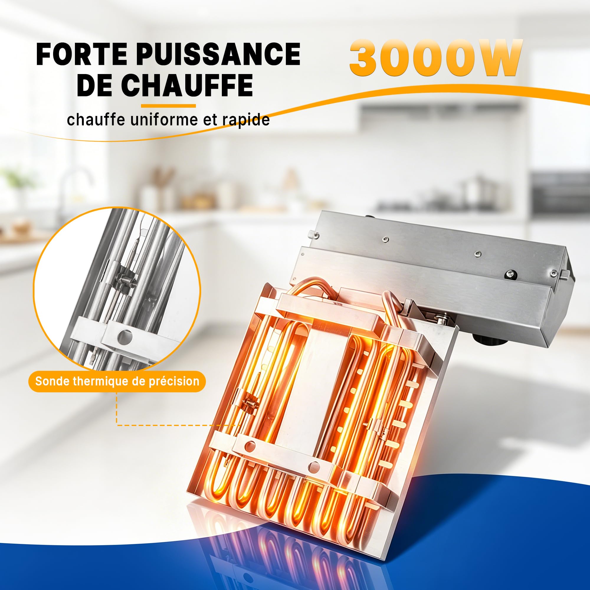 Hakka Friteuses électriques Professionnelles, Grande Capacité 10 L, en Acier Iinoxydable, Avec égouttoir, Panier et Couvercle, Cuve Simple(220V, 3000W)
