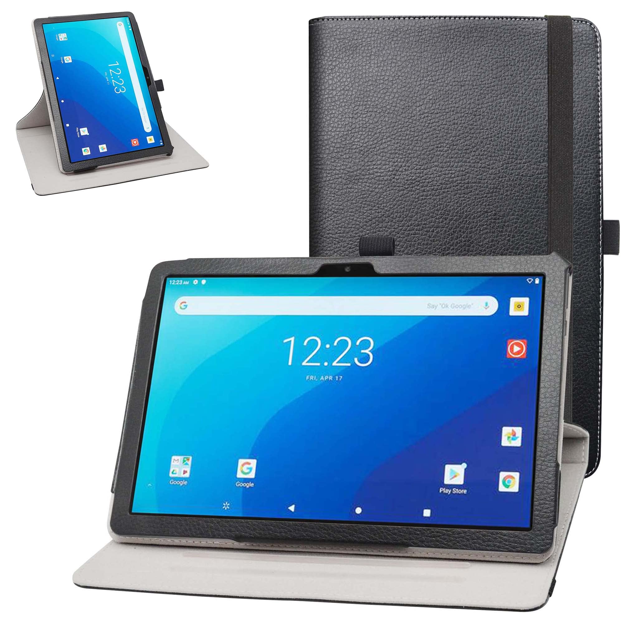 Bige for TCL Tab 10 5G Rotating Case,360 Degree Rotary Stand with Cute Pattern Cover for TCL Tab 10 5G TCL-9183W 10.1" Tablets (Not fit TCL Tab Pro 5G TCL-9198S),Black