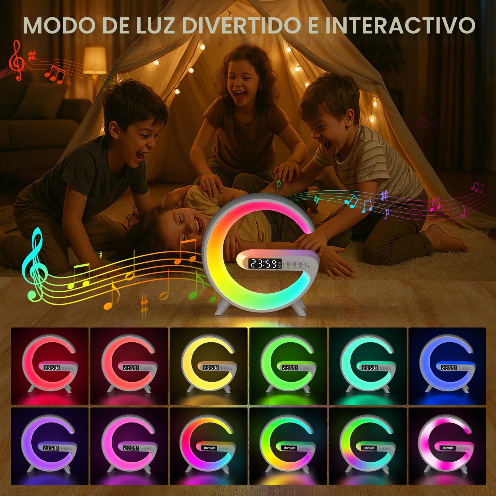 Kangtaixin Despertador de Luz Diurna, Despertador con Luz, Lámpara de Mesa con Altavoz Bluetooth, Luces para Adultos, Niños, Dormitorio, Decoración, Navidad, Cumpleaños Regalos
