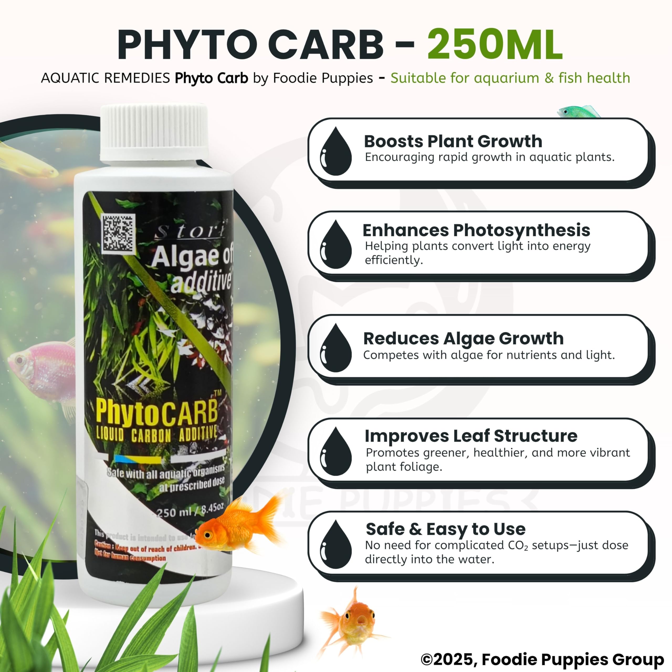 Foodie Puppies Aquatic Remedies Phyto Carb CO2 Plus Plant Fertilizer for Planted Aquarium with (250ml - Pack of 1) 1