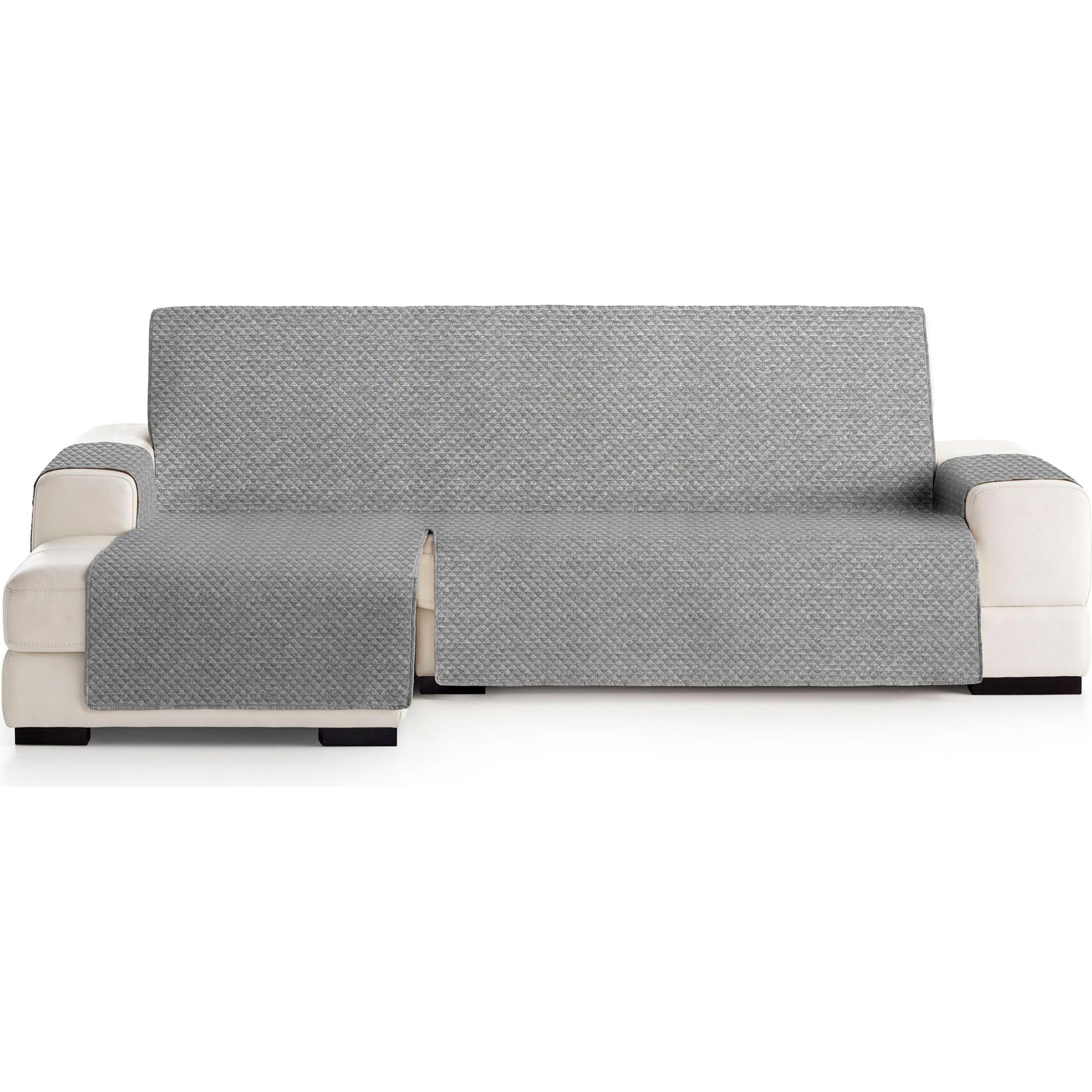 ECOMMERC3 | Chaise Longue Sofa Cover Normal Left - Versatile Fit and Easy to Install - Right Grey Chaise Longue Sofa Cover Ideal for Partial Protection and Use with Pets
