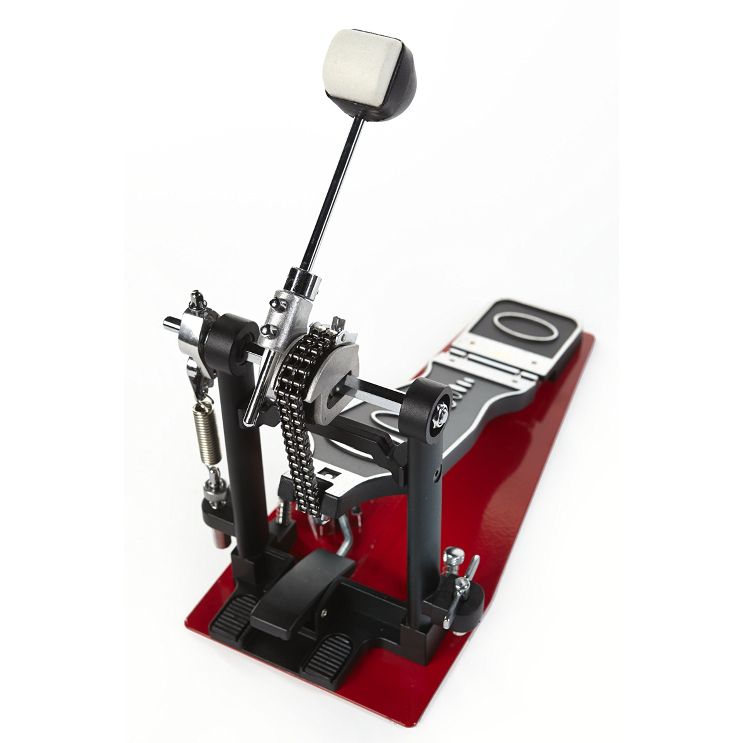 Fame FP9001 Fußmaschine, Professionelles Bass Drum Pedal, Robuste Konstruktion, Einstellbare Federspannung, Hohe Belastbarkeit, Schwere Bodenplatte, Vielseitige Einstellungsmöglichkeiten, Hoop Clamp