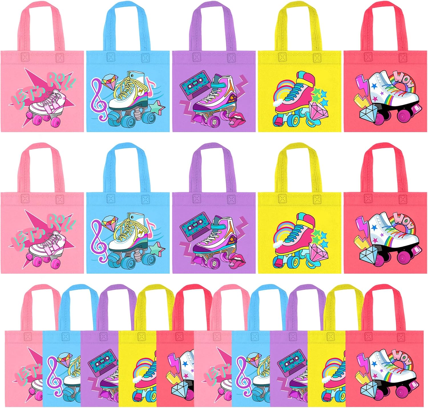 Amazon.com: Tazimi 20 PCS Roller Skate Party Favor Bags Skating ...