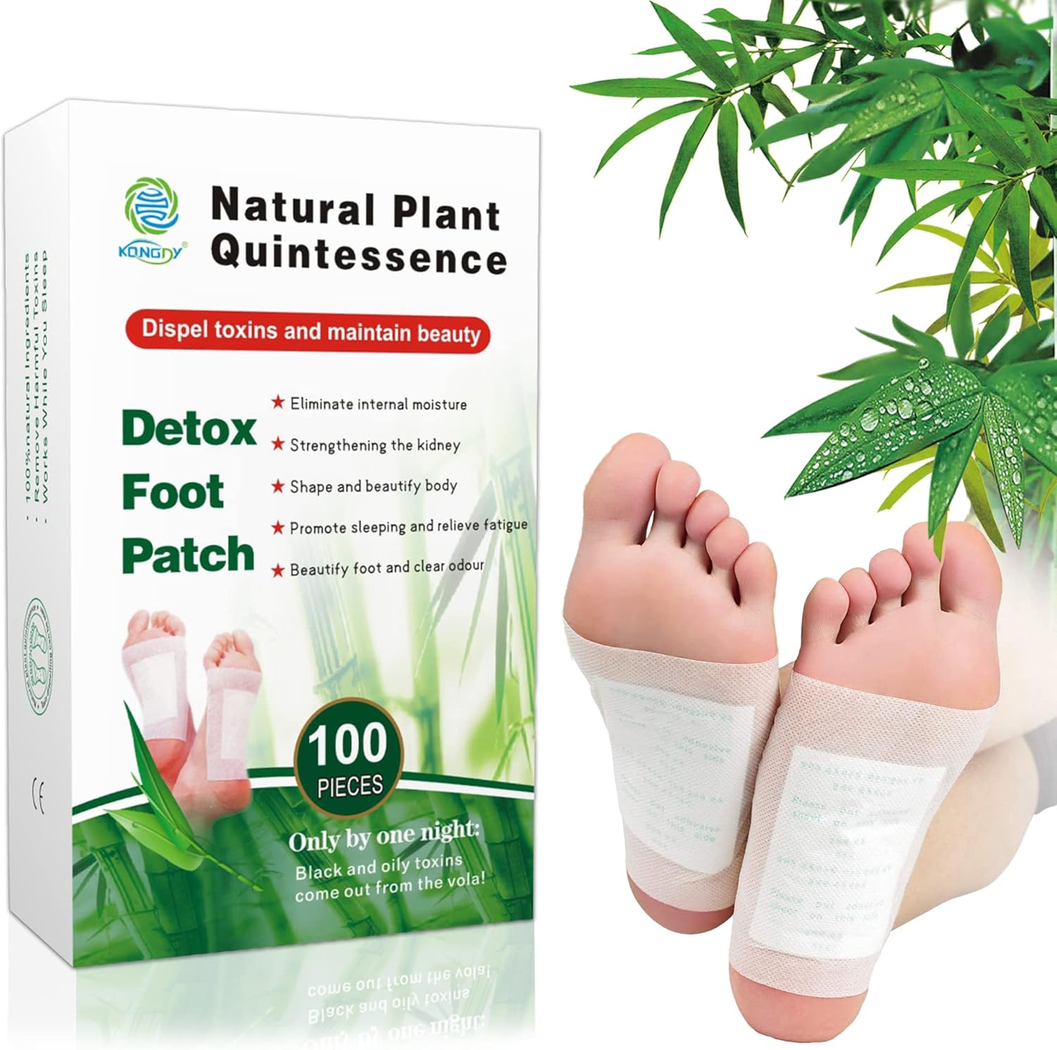 100pcs Natural Detox Foot Patches, Bamboo Foot Pads, Relax Body Foot