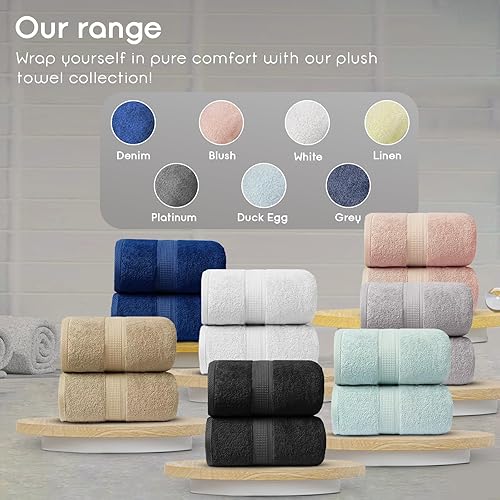 Miniatura 3 de Ariv Toallas de 2 piezas Jumbo de viscosa prémium hechas de algodón de bambú, adecuadas para pieles sensibles y uso diario, suaves, de secado rápido