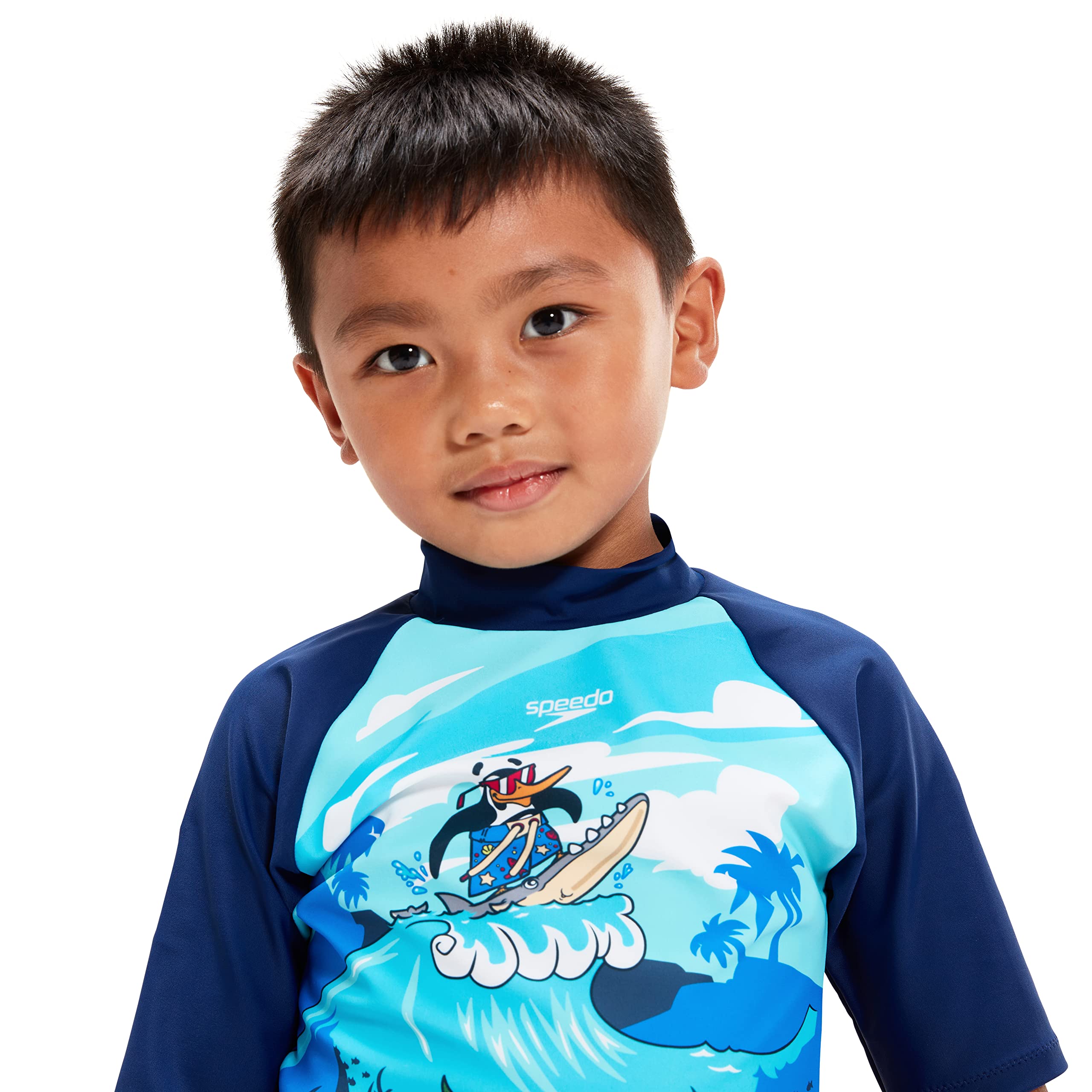 Speedo Learn To Swim Sun Protection Top & Short Rash Guard Shirt Bambini e Ragazzi (Pacco da 1)