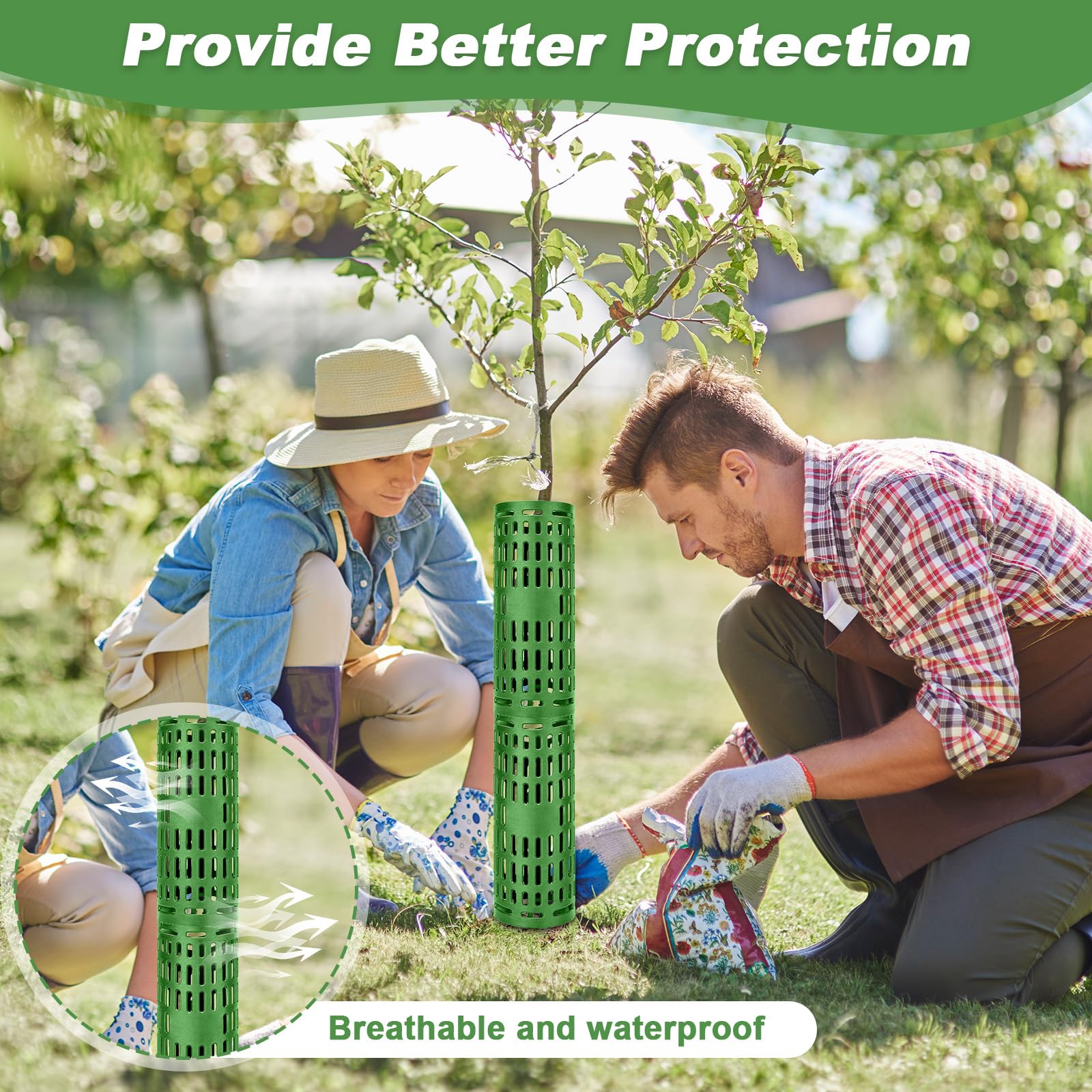 7 Pezzi Protezioni Tronchi, Protezione Alberi Piante Plastica, Strumenti Protezioni Corteccia Espandibile, Dispositivo Protezione Albero, Proteggere Tronco per Prevenire Trimmer, Tosaerba, Animali