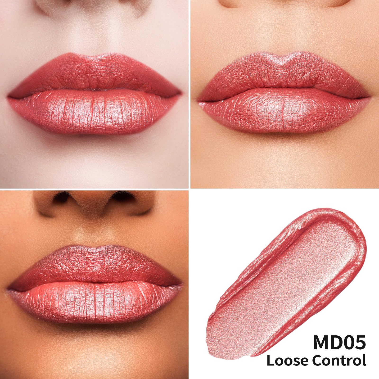 Oulac Metallic Diamond Shine Liquid Lip Gloss, Glitter Glossy for Lip & Eye, Long Lasting 24H + & Waterproof - Image 3