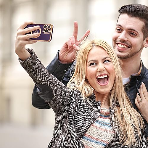 Miniatura 6 de ZTOFERA Funda magnética para iPhone 14 Pro de 6.1 pulgadas compatible con MagSafe, bonita funda con patrón de corazones de amor chapado con