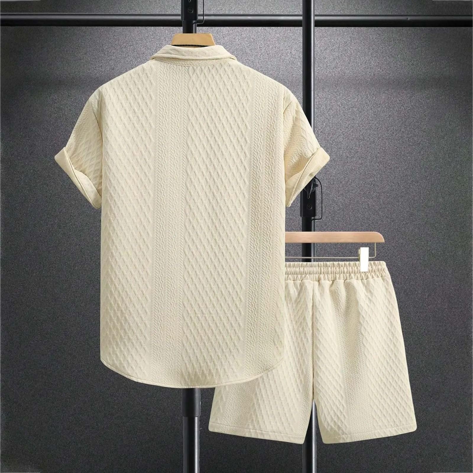 Set da uomo pantaloncini in maglia, sportivo casual vacanza estate