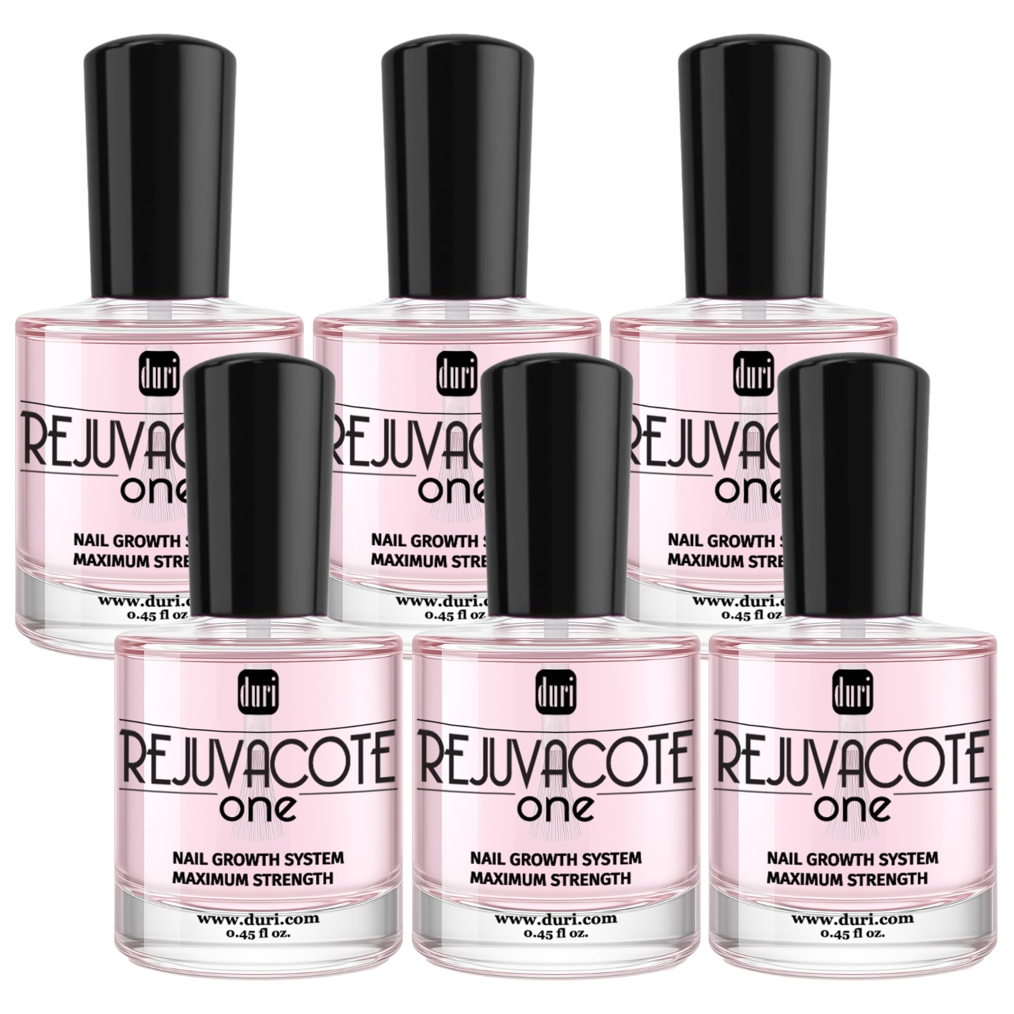 Rejuvacote 1 Original Maximum Strength Nail Growth System Base, Top Coat - Nails Hardening, Repair, Chipping, Strengthen, Breaking and Brittle Treatment (Pack of 6)