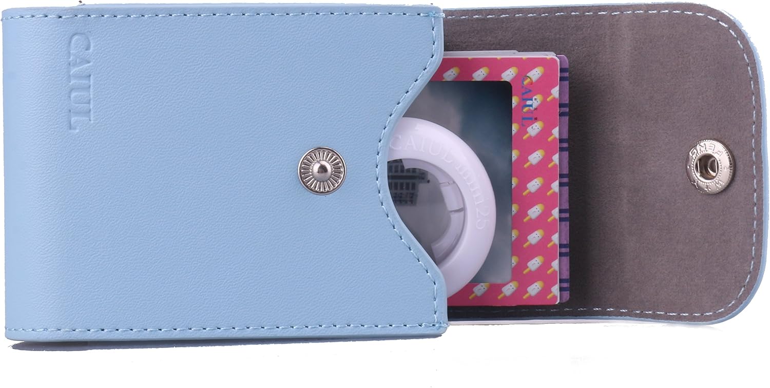 CAIUL Compatible Mini Photo Case Bag for Storing Films and Photos Taken by Fujifilm Instax Mini 8 8+ 9 7s 70 90 25 26 50s (Blue)