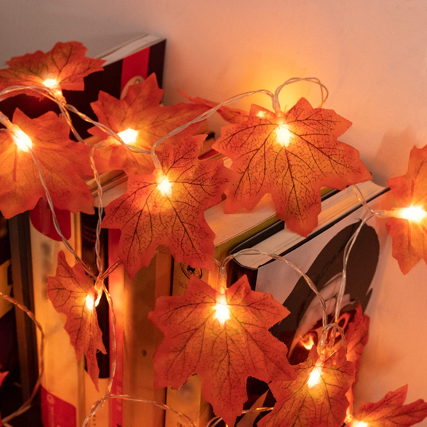 Ainkedin Herbst Lichterkette - Ahornblatt Girlande 1,5m Batteriebetrieben