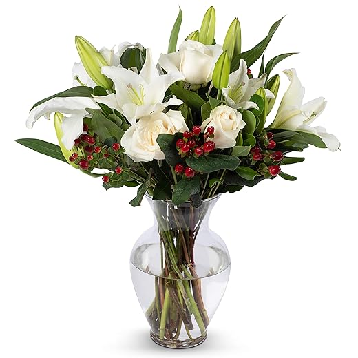 Benchmark Bouquets White Elegance, Next Day Prime Delivery, Farm Direct Fresh Cut Flowers, Gift for Anniversary, Birthday, Congratulations, Get Well, Home Décor, Sympathy, Christmas