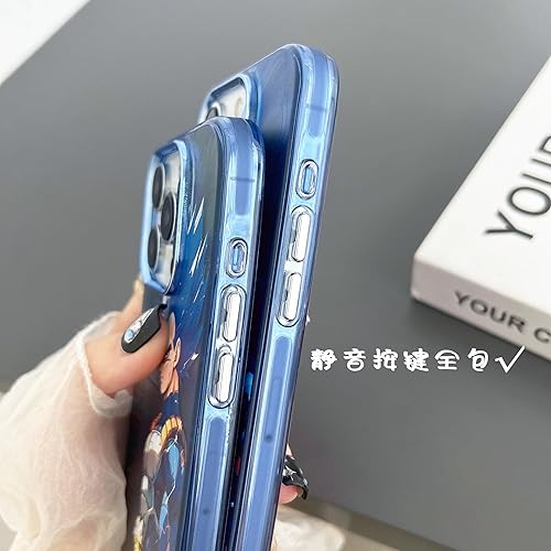 Miniatura 5 de VCLUST Para iPhone 15 PRO MAX Cubierta de teléfono de anime de dibujos animados de moda anti-caída absorción de choque coloreado caso plateado