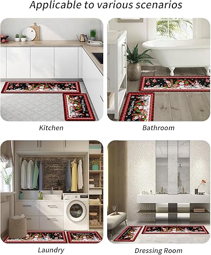 Miniatura 10 de Tapete de baño de muñeco de nieve para bañera, antideslizante, de secado rápido y absorbente, tierra de diatomeas, fregadero, dormitorio, cocina,