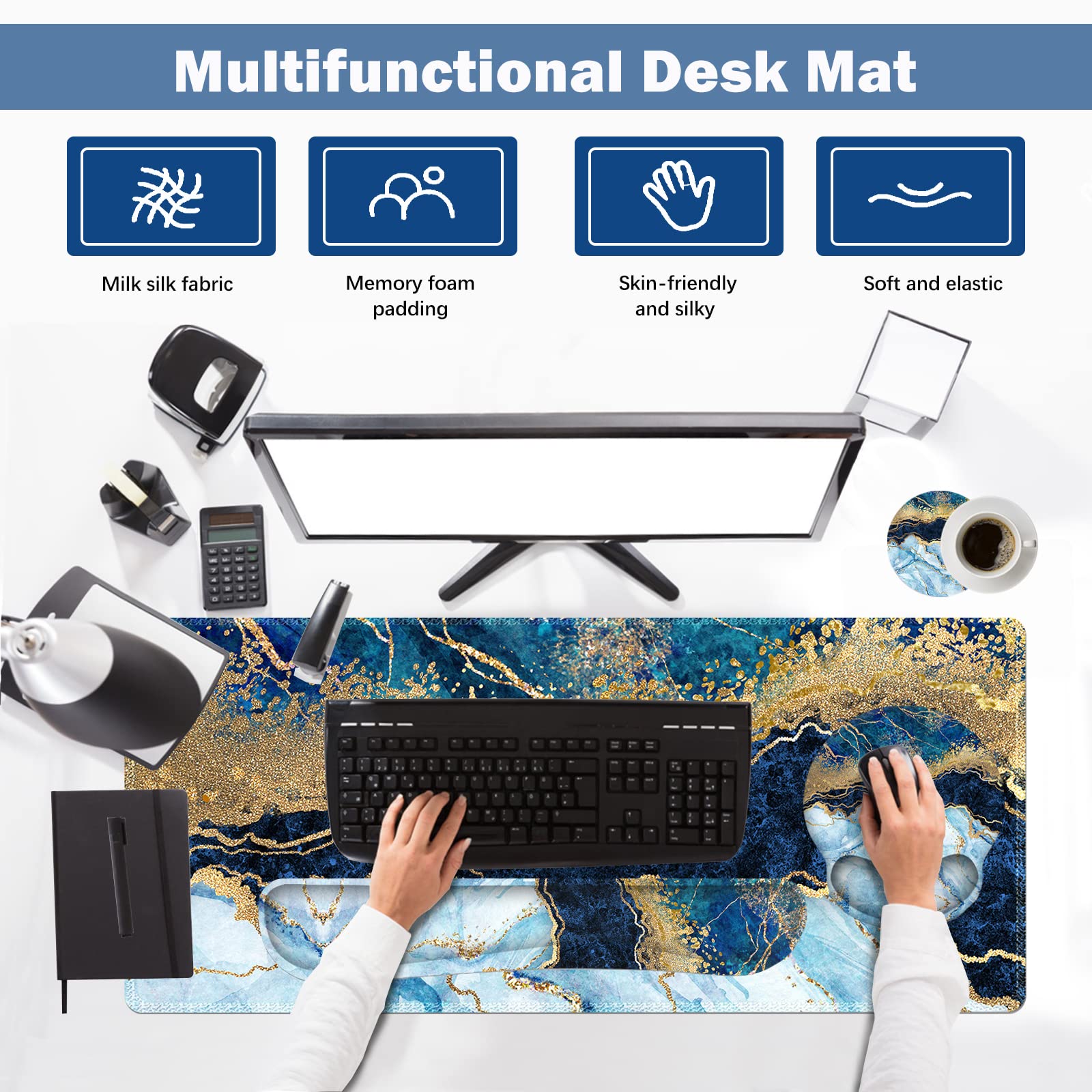 Snapklik.com : ARTSO Large Mouse Pad Ergonomic Keyboard Wrist Rest ...