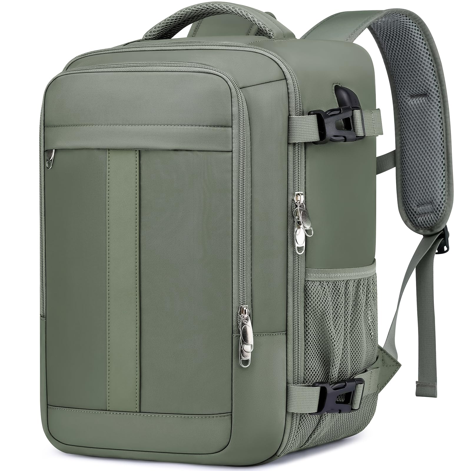 PUSLOM für Ryanair Handgepäck 40x20x25 Handgepäck Rucksack für Flugzeug 20L Klein Reiserucksack Handgepäck Tasche Laptop Rucksack 14 Zoll mit USB Ladeanschluss Reisetasche für Damen,Grün