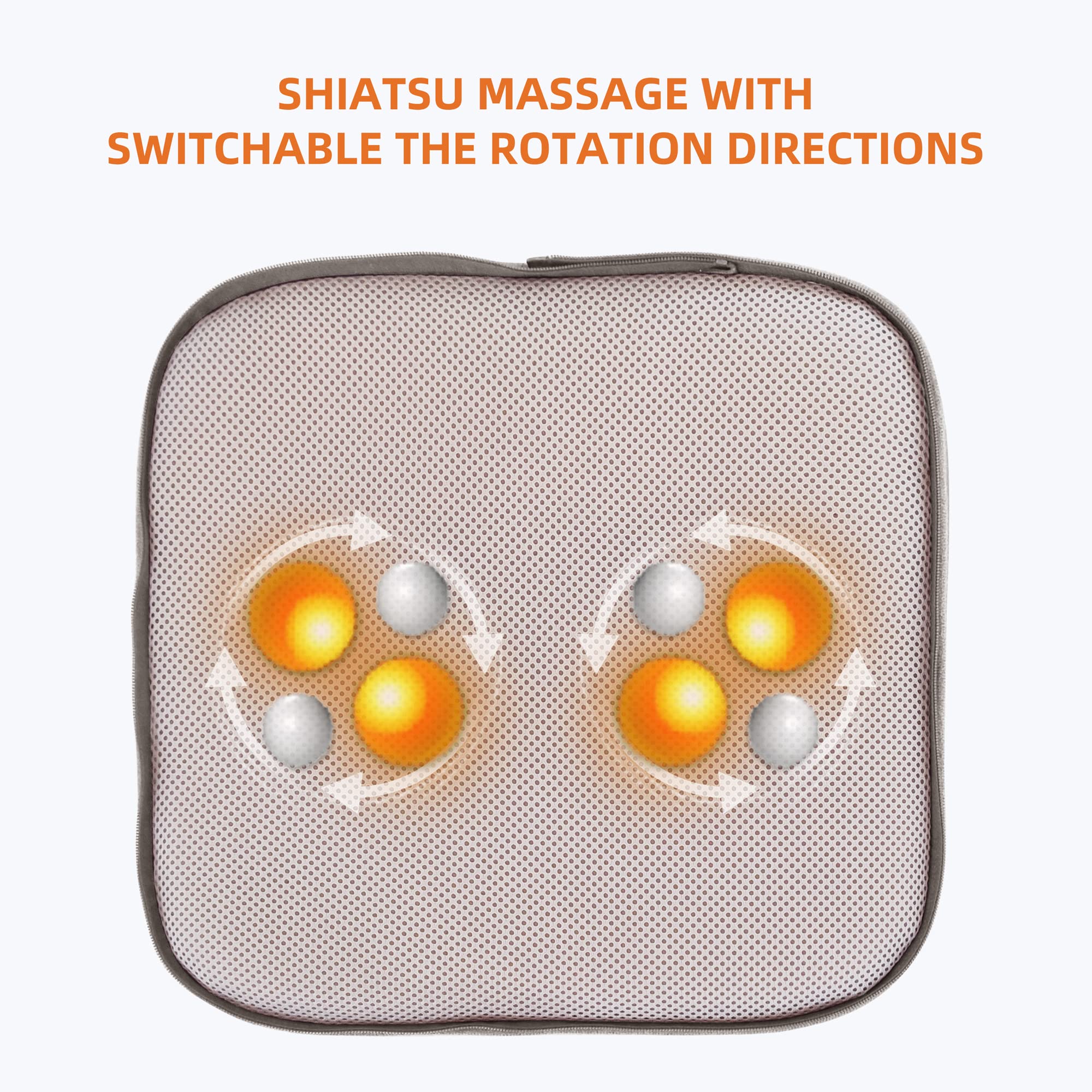 Snailax 2 w 1 masażer Shiatsu do stóp i pleców z podgrzewaniem - ugniatany masażer do stóp z poduszką grzewczą, poduszka do masażu pleców lub podgrzewacz do stóp, masażery do pleców, nóg, stóp, relief szary