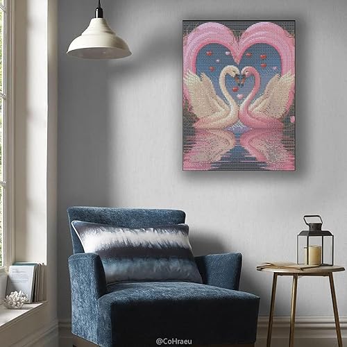 Miniatura 6 de Kits de pintura de diamantes Love Swan  Pintura de diamantes de bricolaje con piedras preciosas de diamante redondo completo Kit de punto de cruz,