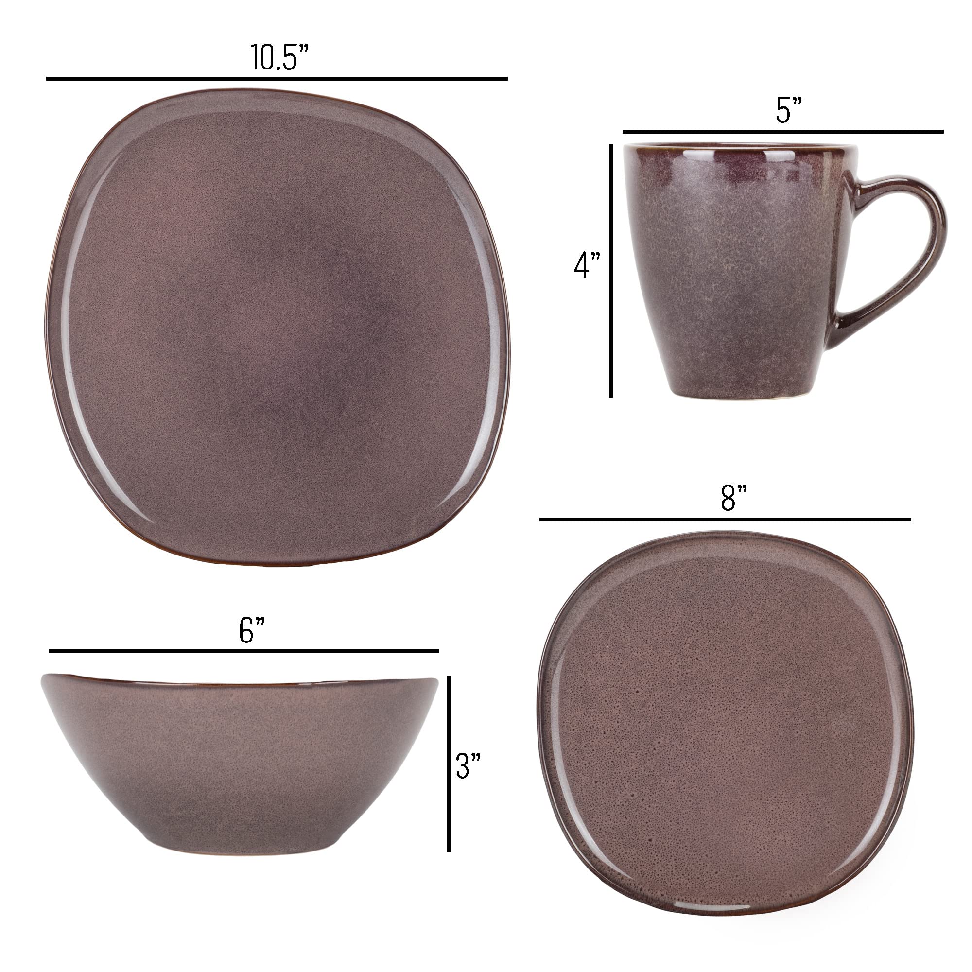 Set Stoviglie In Gres Ceramica Elanze Designs Chic - 16 Pezzi, Servizio
