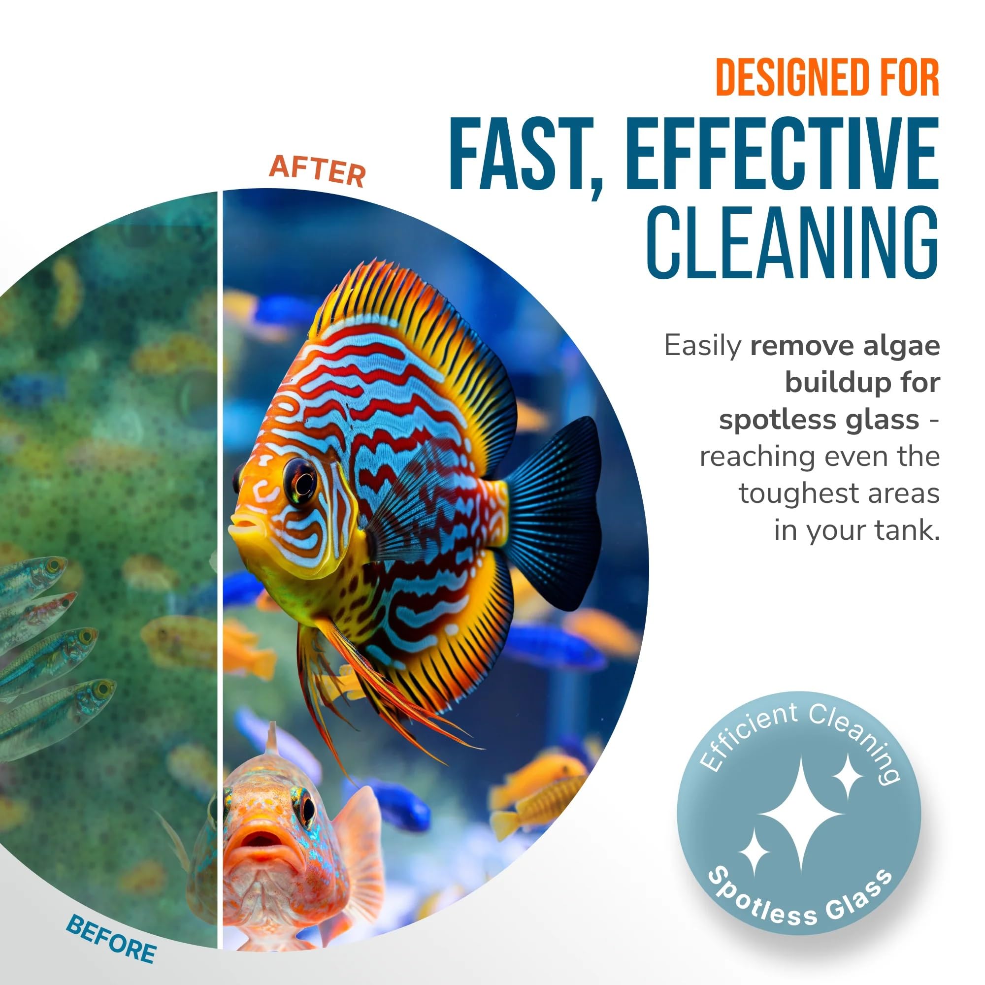 FL!PPER Flipper Cleaner Float - Limpiador magnético Flotante 2 en 1 para Cristales de Acuario, Tanque de Peces, Limpiador y raspador, Herramientas de Limpieza de acuarios, Tanque de Peces, MAX