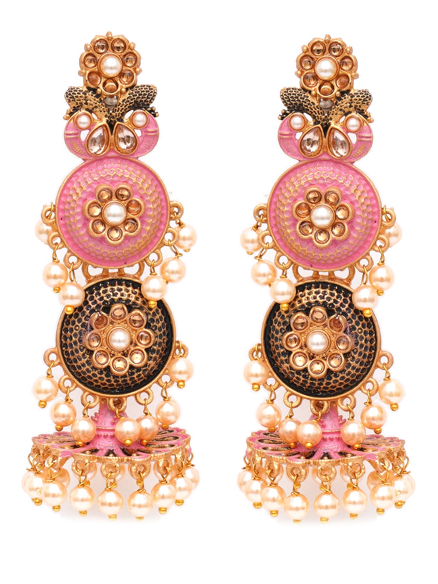 See full amazon price history chart for Karatcart Gold Plated Antique Floral Design Pink Drop Earrings for Women Karatcart Gold Plated Antique Floral Design Pink Drop Earrings for Women (B0BFQV5Y1D) Amazon Price History, Amazon Price Tracker