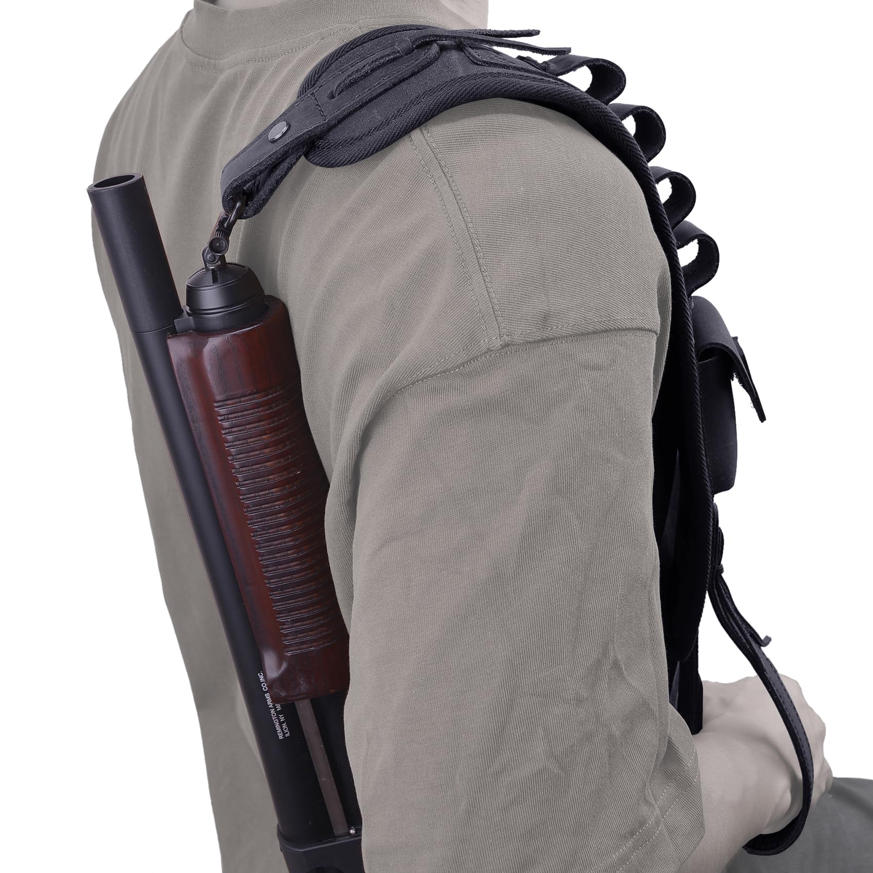 Handgefertigtes Leder Schrotflinte Recoil Pad mit Sling Shotshell Halter für 12GA 16GA 20GA