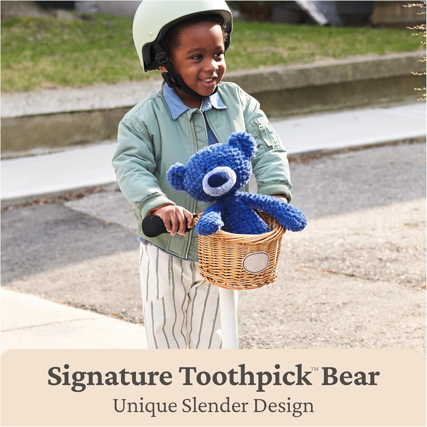GUND Toothpick Ripple, Teddy Bear Stuffed Animal for Ages 1 and Up, Navy Blue, 15”