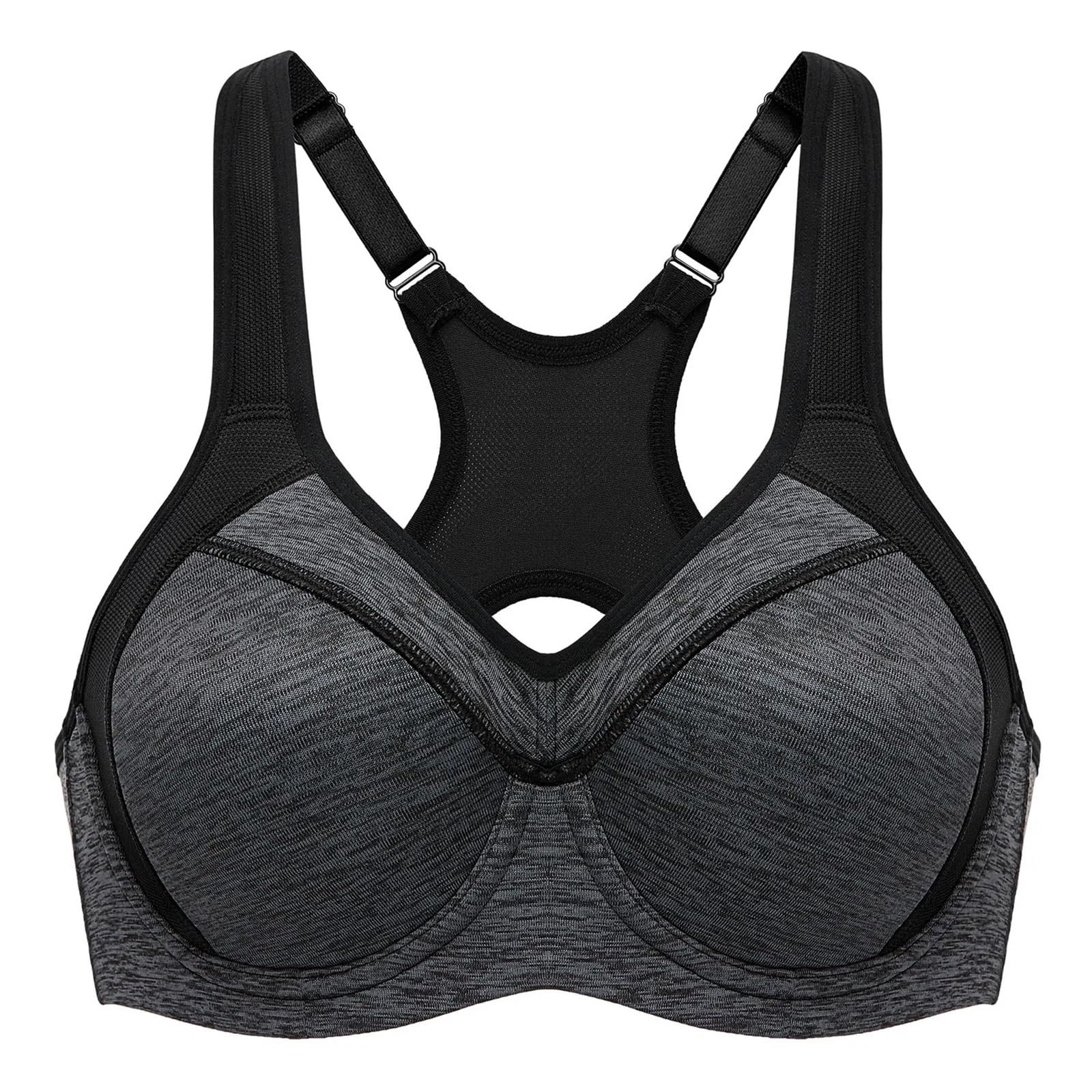 Sujetador Deportivo Alto Impacto Ropa Interior Push up con Soporte Completo, Espalda nadadora, Forro Ligero y Aros for Mujer