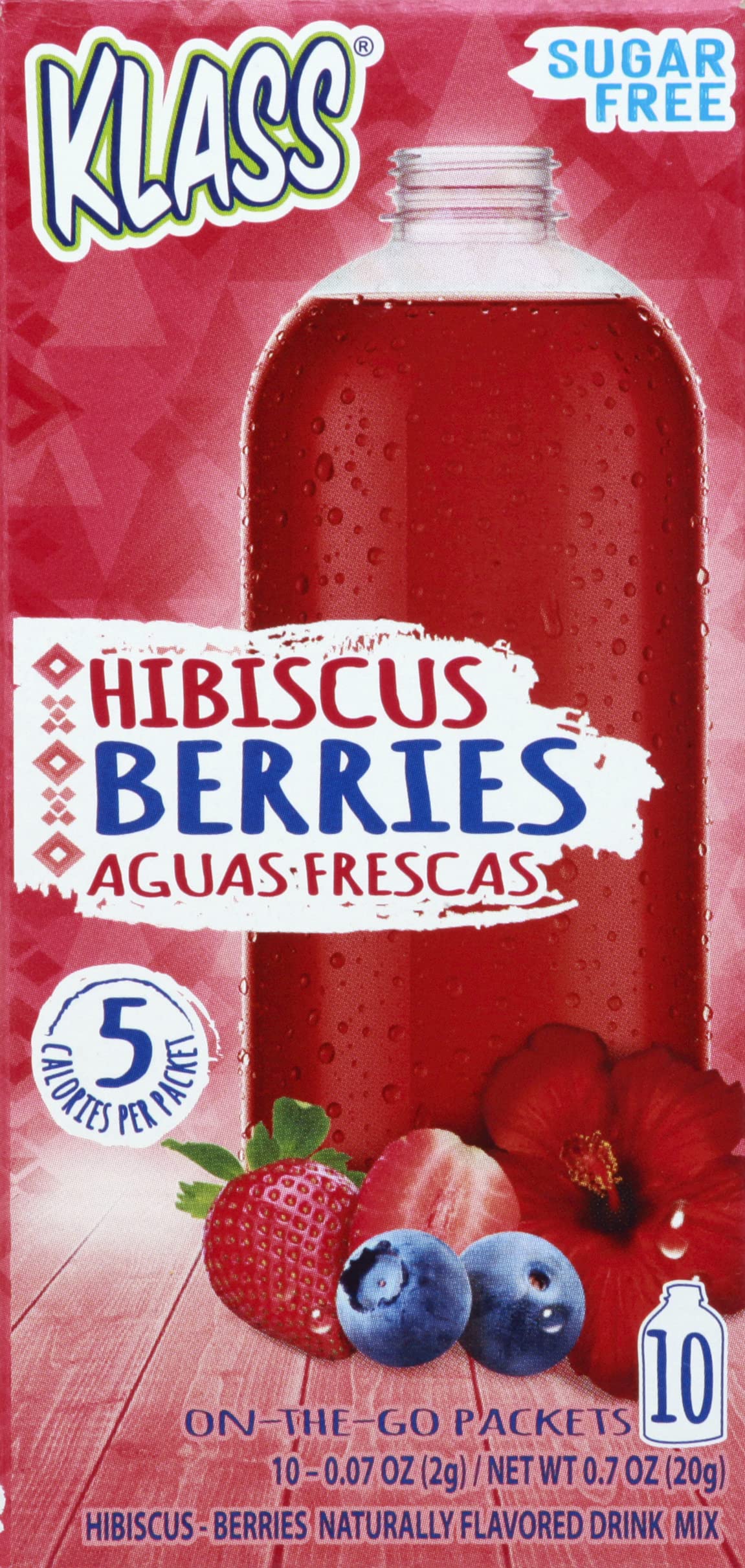 Klass, Aguas Frescas Hibiscus Berries On the Go Packets, 0.7 Ounce